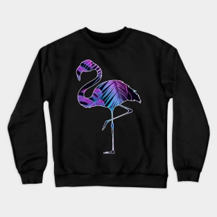 Flamingo with Tropical leaves Pattern, Love Flamingos Crewneck Sweatshirt